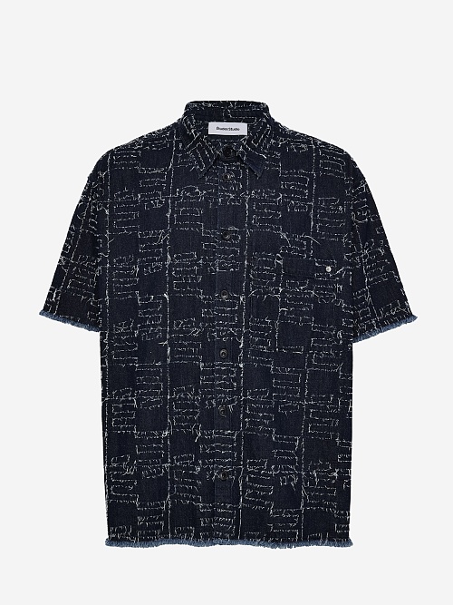 Рубашка муж Etudes Studio ILLUSION SS JACQUARD DENIM Blue - 0