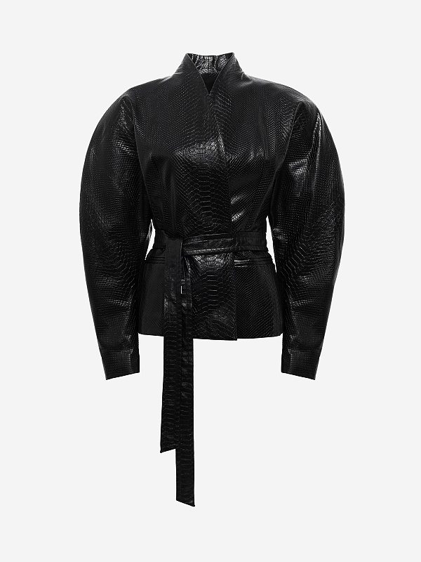 Куртка кожаная жен THE ANDAMANE T203063A TNP272 BLACK - 0