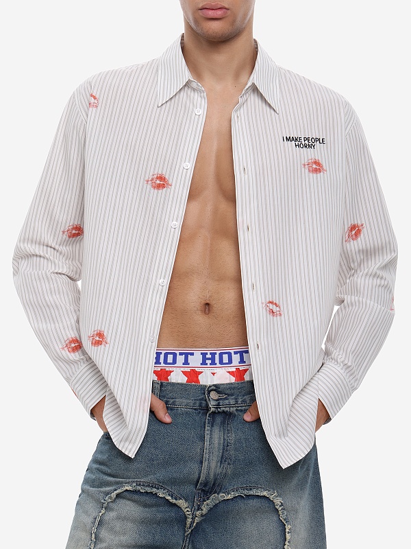 Рубашка муж Carne Bollente SS26LSS0201 Stripe - 3