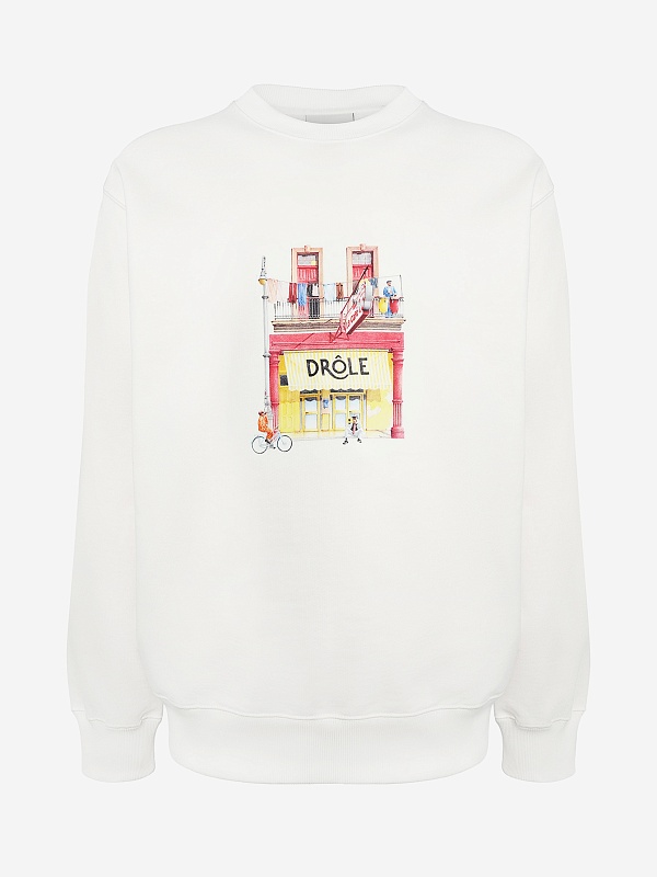 Толстовка муж Drôle de Monsieur K-SW201-CO127-OW OFF WHITE - 0