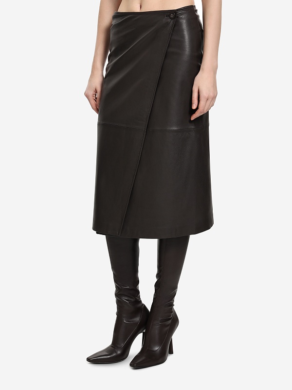 Юбка жен Officine Generale W25WLTR554 DARK BROWN - 1