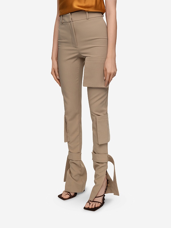 Брюки жен Yuzefi YUZAW23-RW-TR04-04 BEIGE - 3