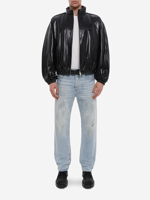 Куртка кожаная муж PURPLE M9610-LBTJ226 BLACK - 1