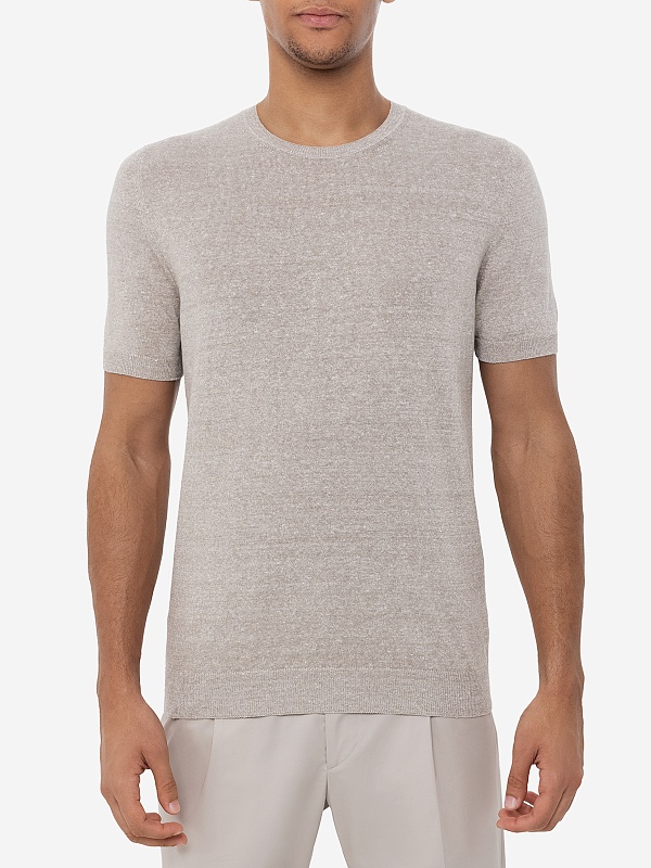 Джемпер с коротким рукавом муж TAGLIATORE JOSH GSE25-02 112 724 BEIGE - 1