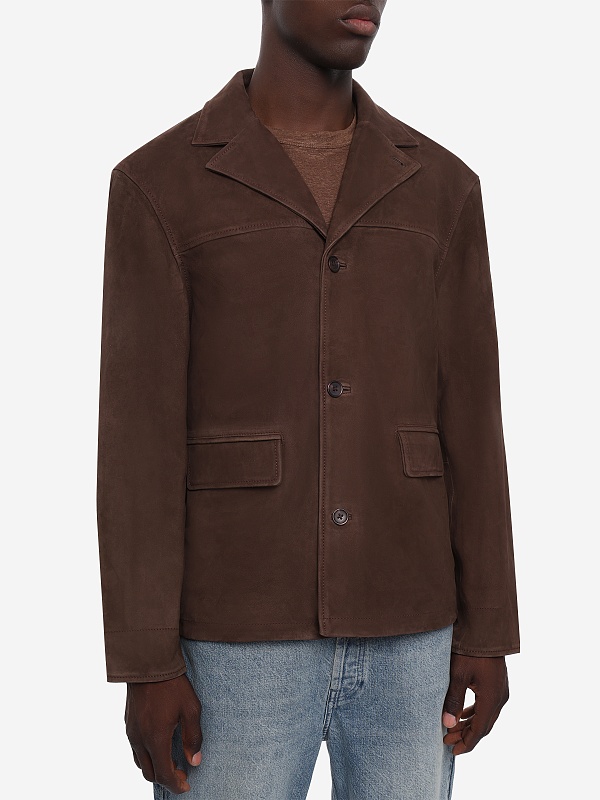 Куртка кожаная муж Officine Generale S26MLTR550PRE BROWN - 4