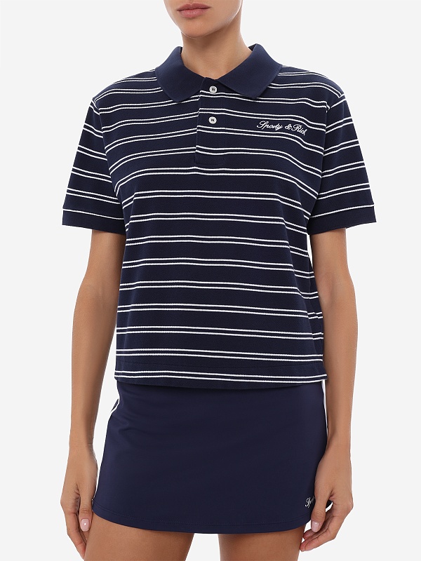 Поло жен Sporty & Rich TO085710326BL107 Dark Navy/White White - 3