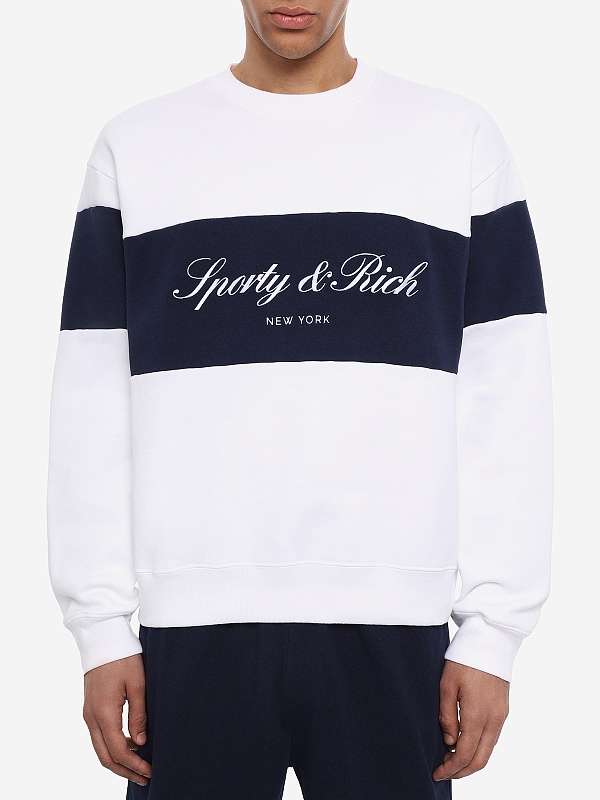 Толстовка муж Sporty & Rich ST098710329WH50 White/Dark Navy - 3