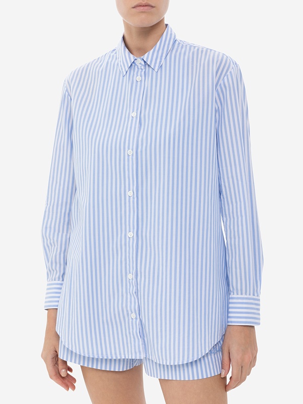 Рубашка жен MC2 Saint Barth BRIG001 03864H POPELINE SB BEACH STRIPES V 31 EMB - 2