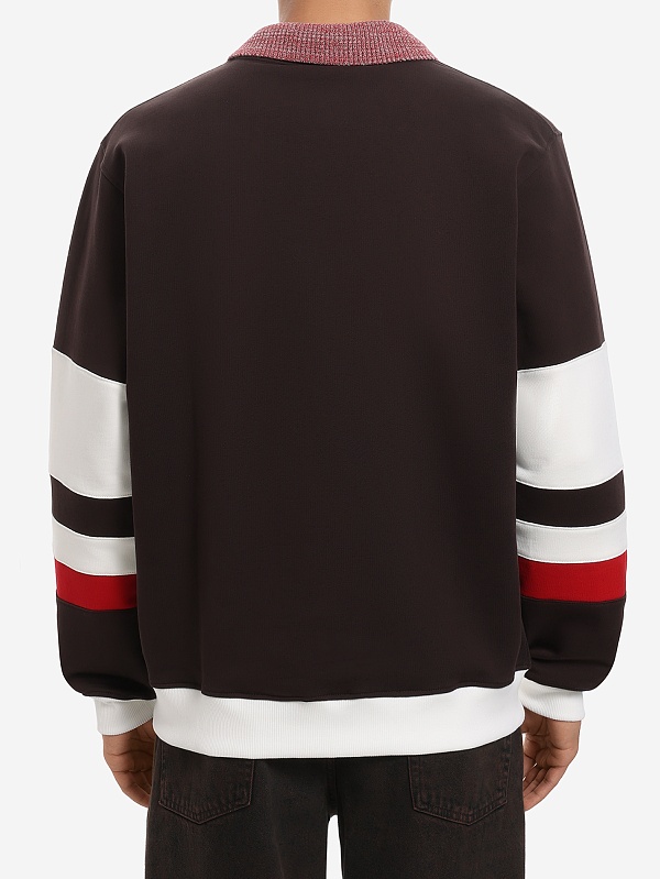 Поло с длинным рукавом муж Drôle de Monsieur I-PL157-CO127-DBN DARK BROWN - 3