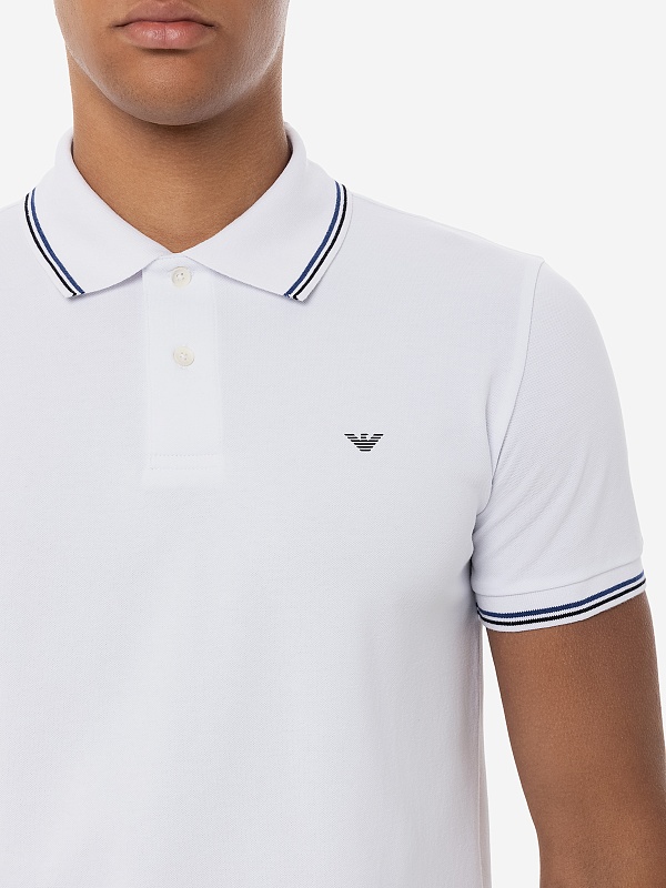 Поло муж Emporio Armani 8N1FB4 1JPTZ 0100 BIANCO OTTICO - 4