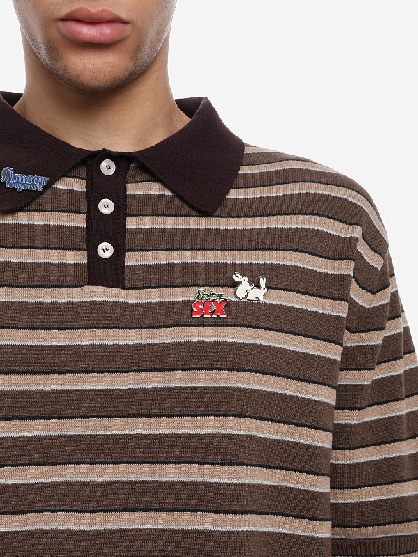 Поло муж Carne Bollente SS26KNP0201 Stripe - 5
