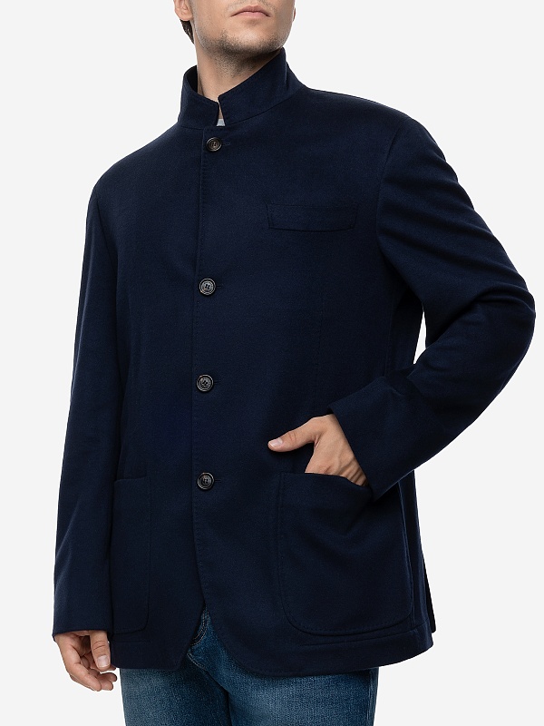Полупальто муж Brunello Cucinelli MQ4116265 BLU - 2