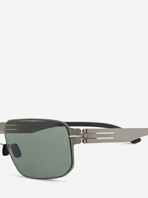 Солнцезащитные очки Ic Berlin IB I See 2024 Shiny Graphite Dark Green Green Polarized Donnerst 63 13 - 3