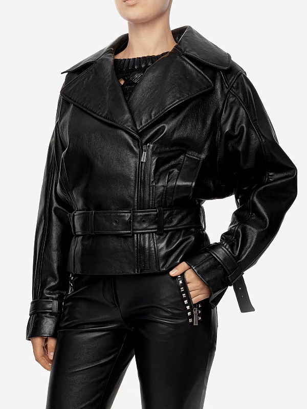 Куртка кожаная жен Alberta Ferretti 3702 6675 A0555 - 3