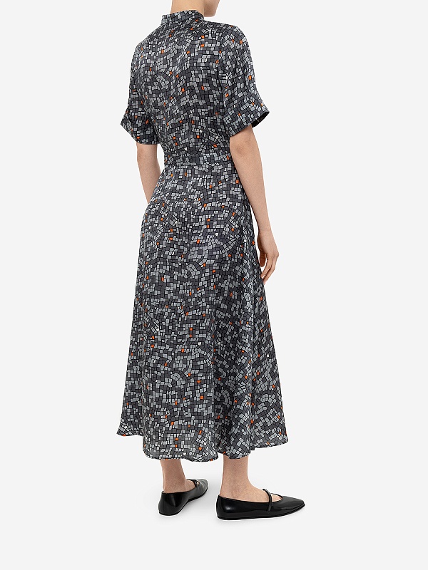 Платье жен Officine Generale S24WDRS109 MDGREY/DKGREY/ORANGE - 4