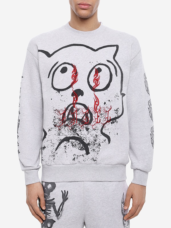 Толстовка муж Aries AR2000505 GREY MARL - 4