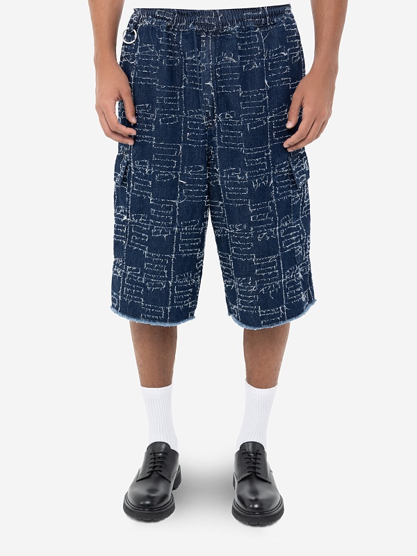 Шорты муж Etudes Studio FORUM SHORTS JACQUARD DENIM Blue - 3