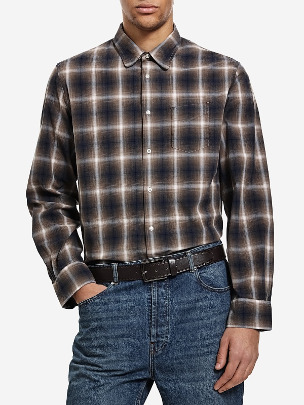 Рубашка муж Officine Generale W25MSHI002PRE ICDCOFF/CREAM/NAVY - 2