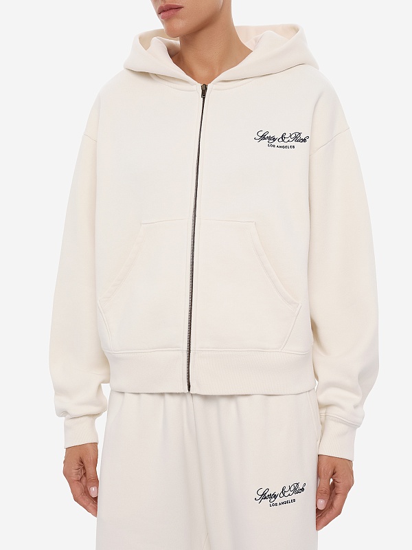 Толстовка на молнии жен Sporty & Rich ST09476269WH37 Ecru Navy - 3
