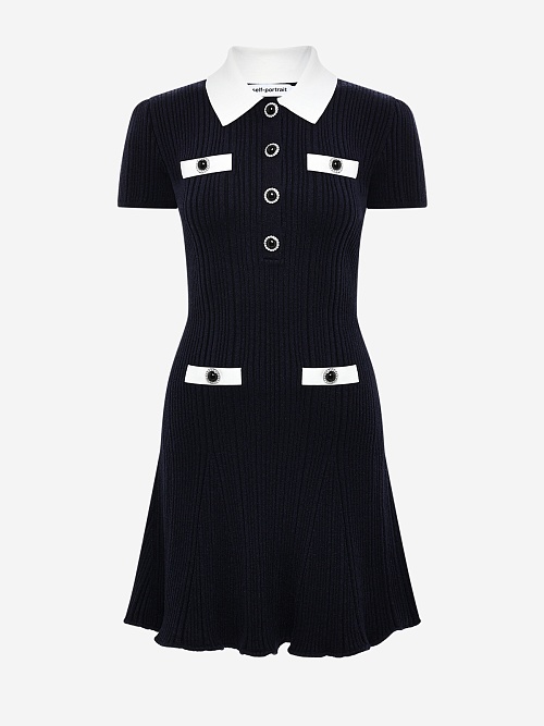 Платье жен Self-Portrait AW25-014S-N NAVY - 0