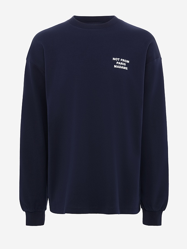 Футболка с длинным рукавом муж Drôle de Monsieur I-TS286-CO002-NY NAVY - 5