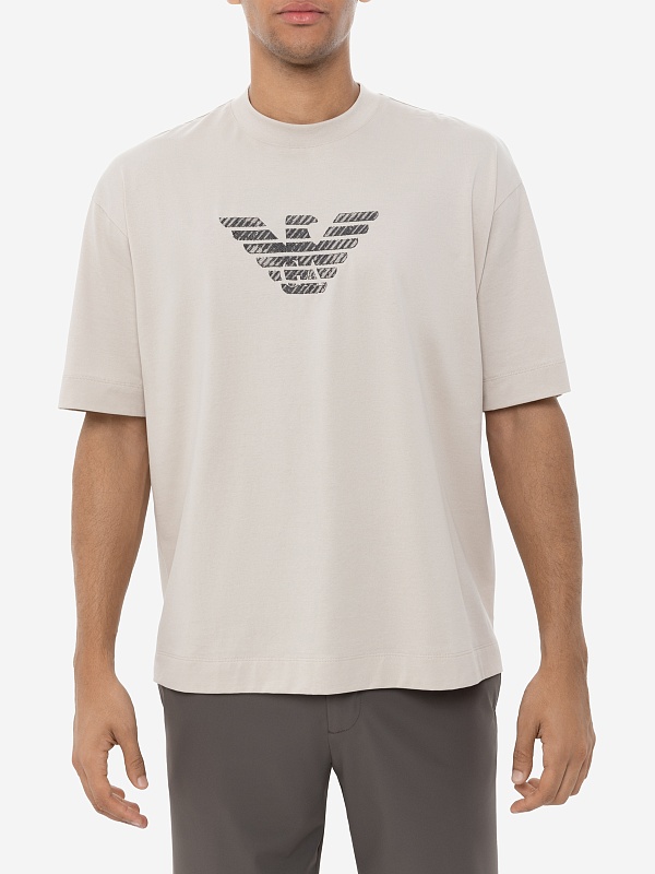 Футболка муж Emporio Armani EM001026 AF13669 M1054 SILVER LINING DIS 2 EAGLE EMB - 2