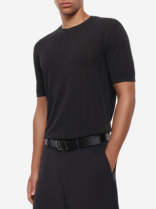 Джемпер с коротким рукавом муж Emporio Armani EM004740 AF23761 O8021 DARK GREY MELANGE - 3