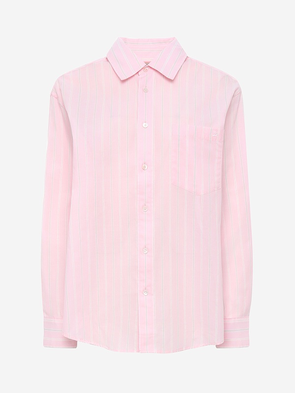 Рубашка жен DUNST UDSH6A104P1 SOFT PINK STRIPE - 0
