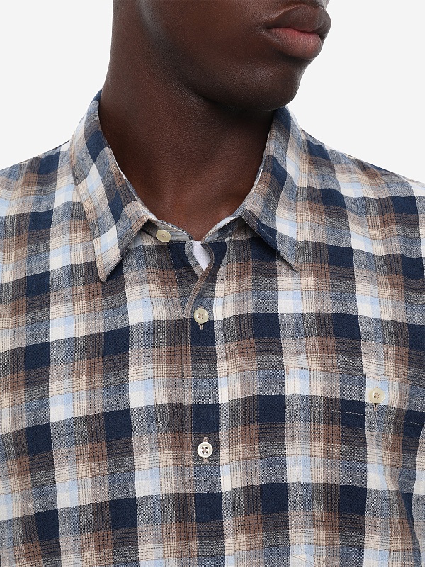 Рубашка муж Officine Generale S26MSHI010PRE NAVY/GINGR/BLU/WHIT - 6