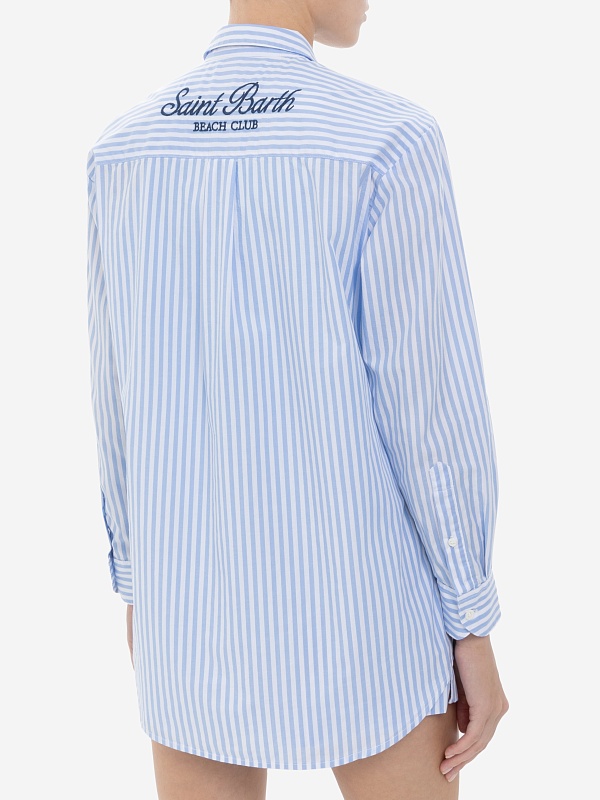 Рубашка жен MC2 Saint Barth BRIG001 03864H POPELINE SB BEACH STRIPES V 31 EMB - 3