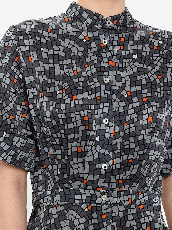 Платье жен Officine Generale S24WDRS109 MDGREY/DKGREY/ORANGE - 5