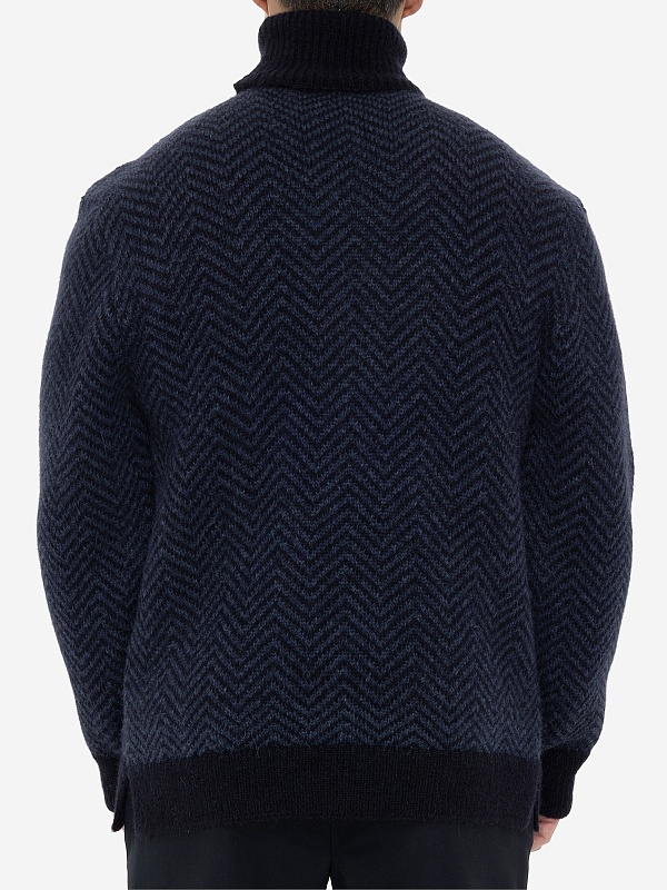 Свитер муж Officine Generale W24MKNT319 DARK NAVY/NAVY - 4