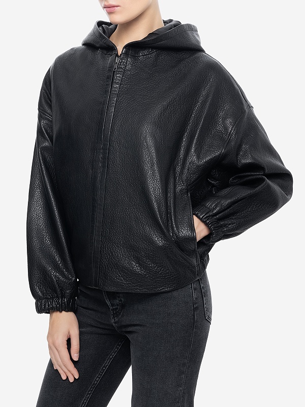 Куртка кожаная жен MANOKHI ASS2503 BLACK - 2