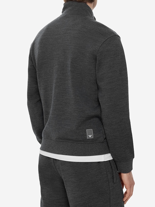 Толстовка на молнии муж Emporio Armani EM000122 AF10857 O8008 B65/B38 HEATHER GREY - 4