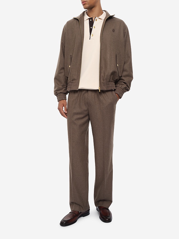 Бомбер муж Drôle de Monsieur L-JT234-WV016-LBR LIGHT BROWN - 1