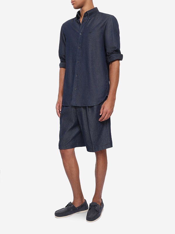Рубашка муж Emporio Armani EM001527 AF25156 MB001 BLUE DENIM - 1