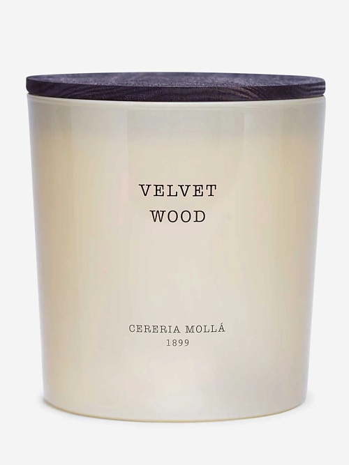 Свеча унисекс Cereria Molla 1899 6640 Velvet Wood XL, 3 фитиля 600г - 0