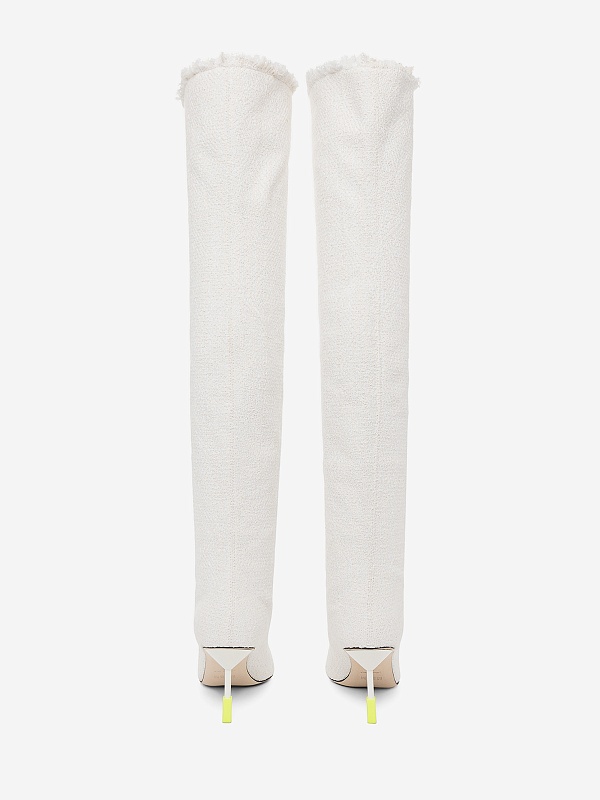 Ботфорты (каблук) жен MSGM 3442MDS223 816 WHITE 01 - 4