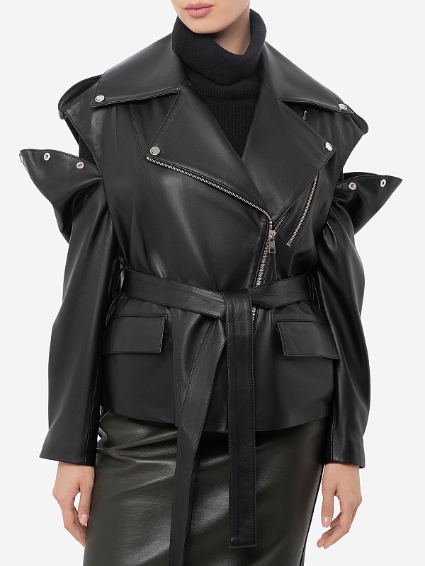 Куртка кожаная жен Burka an-2430 Черный - 5