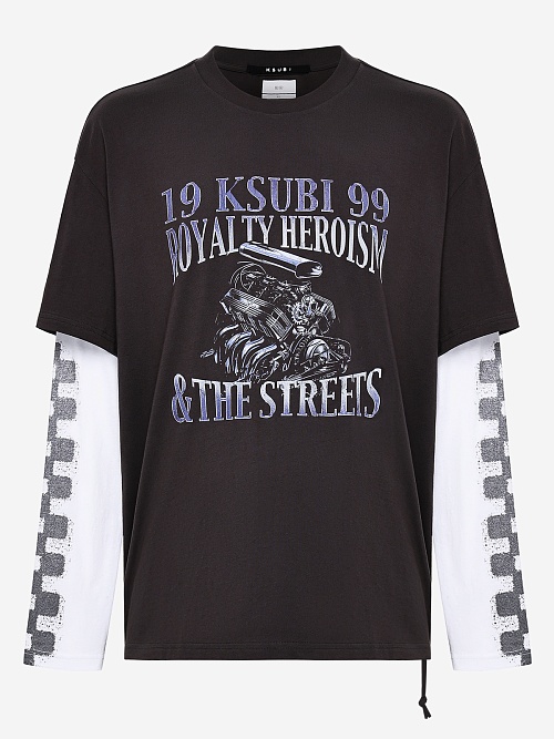 Футболка с длинным рукавом муж Ksubi MPF25TE015 black - 0