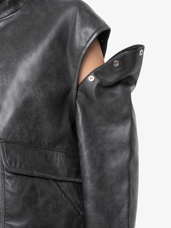 Куртка кожаная жен Burka an-2431 Графит - 5