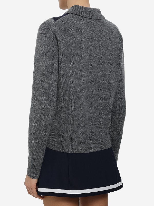 Поло с длинным рукавом жен Sporty & Rich WS07462300GY16 Gray - 3