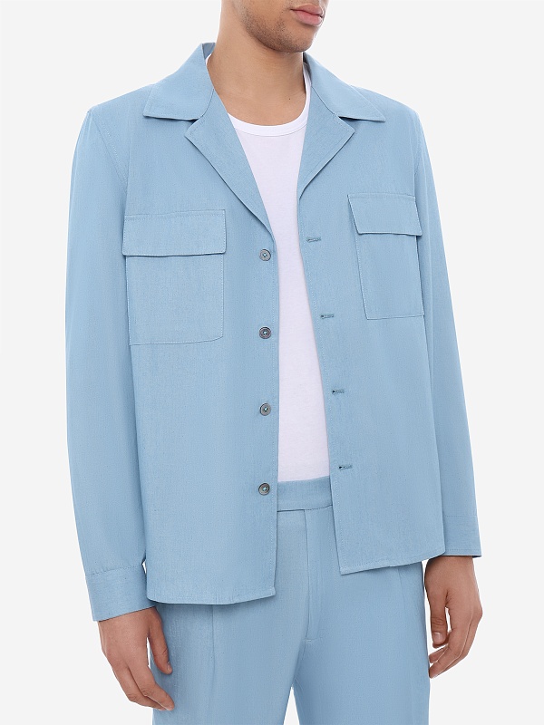 Рубашка муж Fefe Napoli GBOWCHAMBRAY-G101 SKY - 3