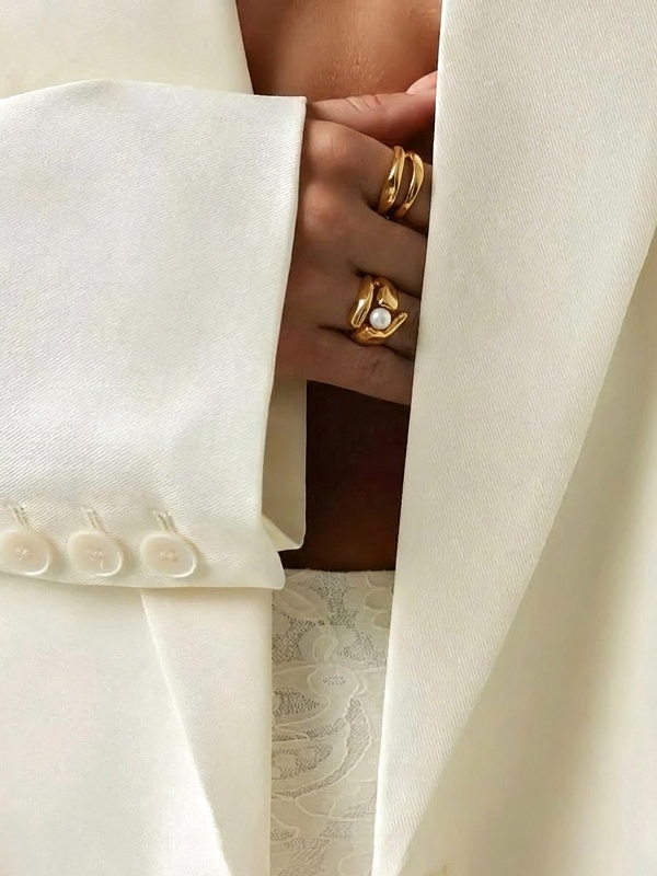 Набор (2 кольца) жен MISHO PR02 Gold - 1