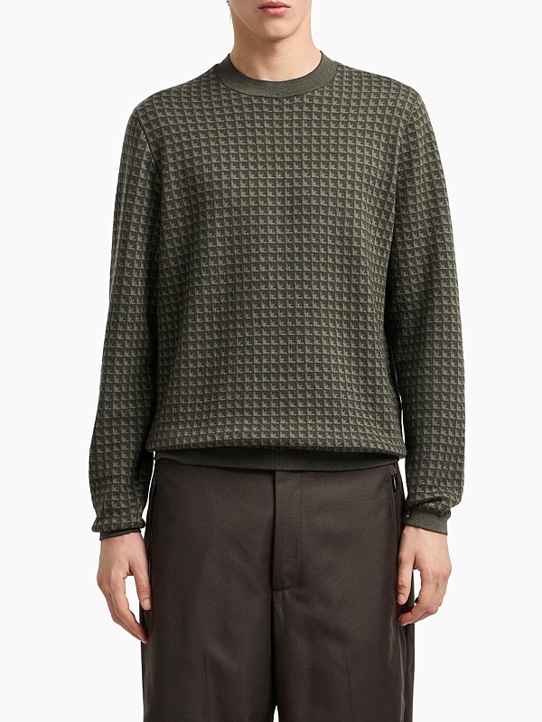 Свитер муж Emporio Armani EM001989 AF14199 F8047 BLACK INK DUSTY OLIVE EGL - 1