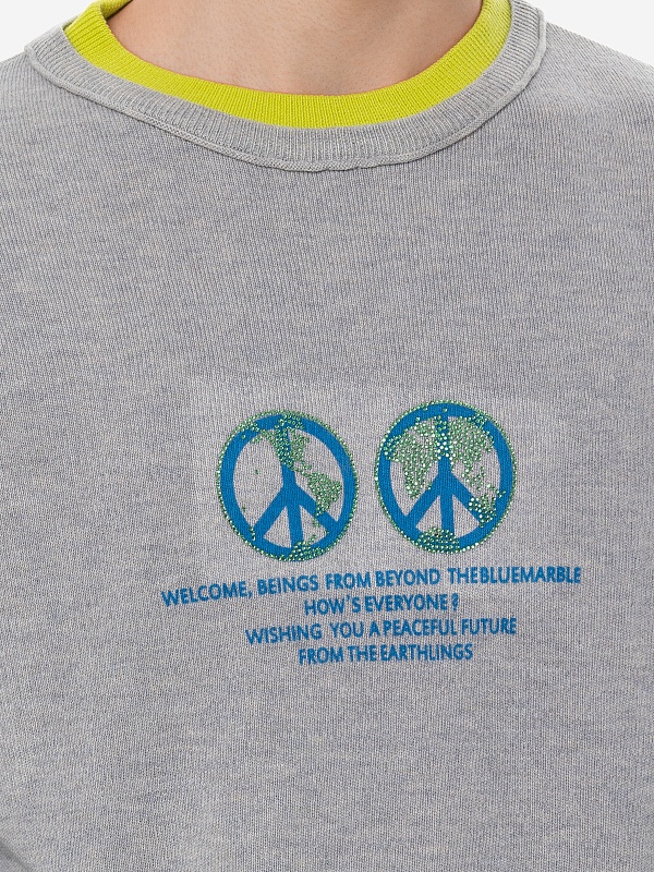 Свитер муж Bluemarble SW38 KN25B24 GRE Heather grey/Acid green - 5