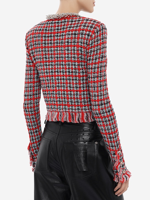 Жакет жен Self-Portrait AW26-146J-R RED CHECK - 4
