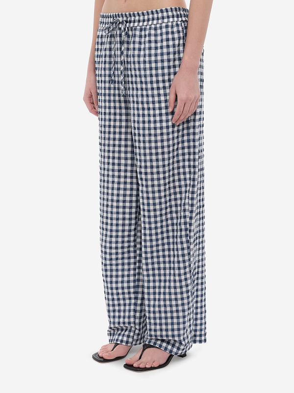Брюки жен DUNST UDPA6B121N2 NAVY CHECK - 2