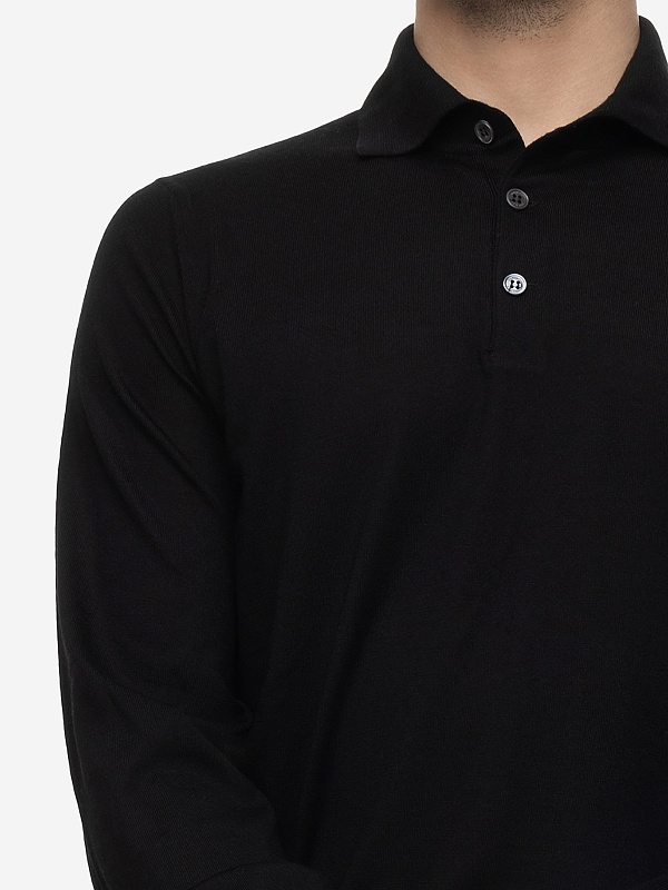 Поло с длинным рукавом муж Brunello Cucinelli M2400295 NERO - 4