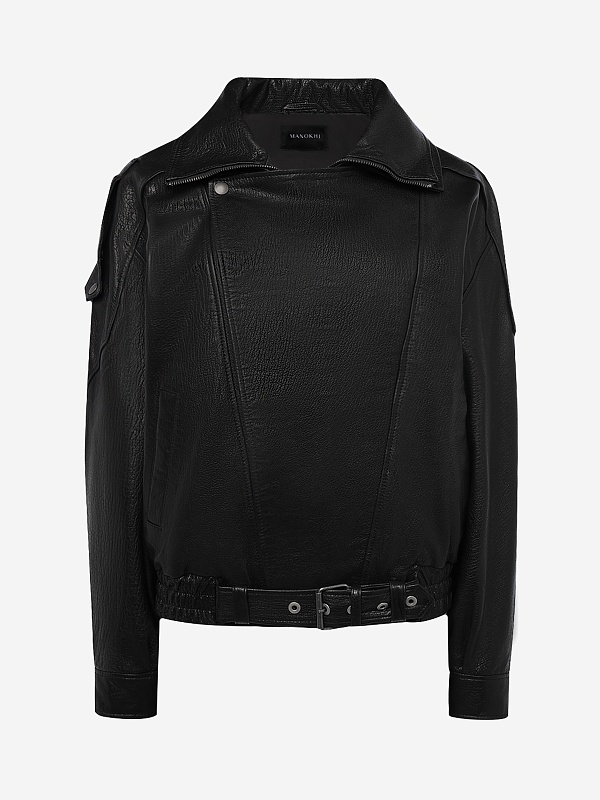 Куртка кожаная жен MANOKHI A05150 BLACK - 0